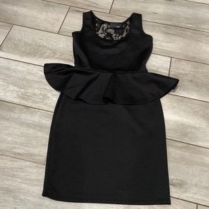 Peplum Style Black Dress